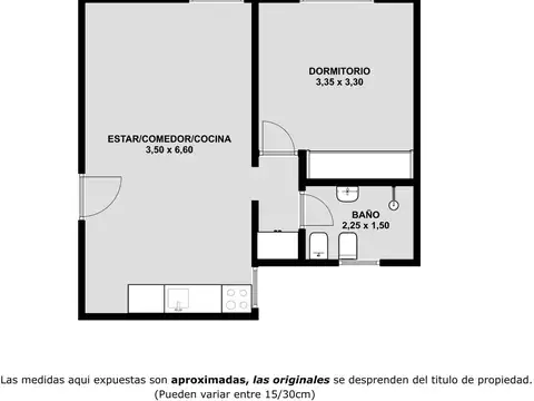 Departamento en Venta de 1 dormitorio