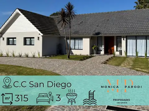 Casa 5 ambientes en venta en San Diego Club de Campo – amplia, luminosa y con excelentes amenities