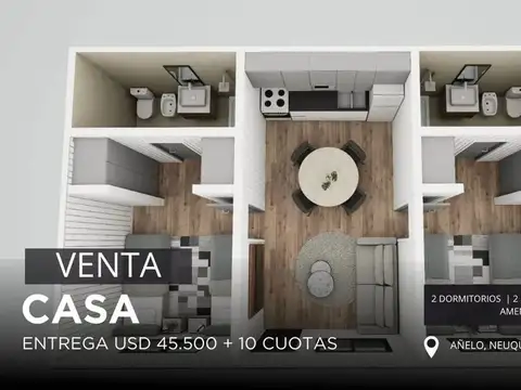 En Venta Casa en Pozo 2 Dormitorios Añelo