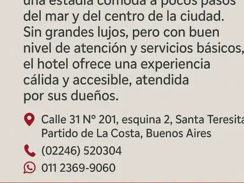 HOTEL EN STA TERESITA, MED.C.DEL MAR HABITACIONES DISPONIB.