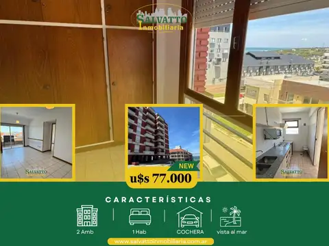 Departamento 2 ambientes con vista al mar en Punta Mogotes