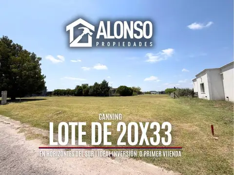 Lote 20x33 en Barrio Privado Horizontes al Sur en Venta