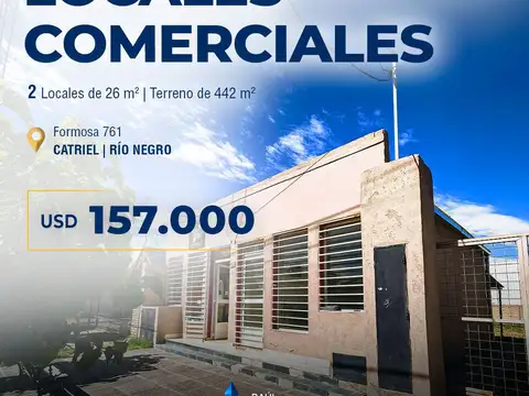 VENTA, 2 LOCALES COMERCIALES + TERRENO | CATRIEL