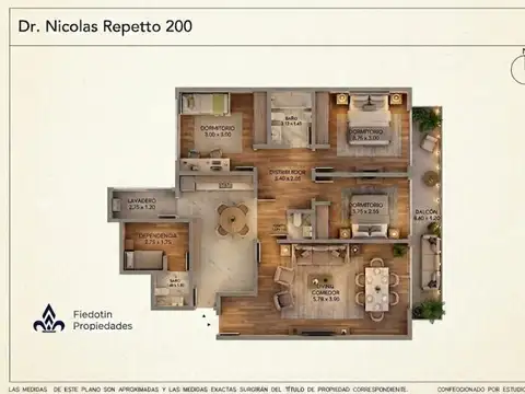Departamento 4 ambientes con 2 baños