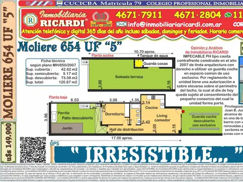 Moliere 600, Piso PB