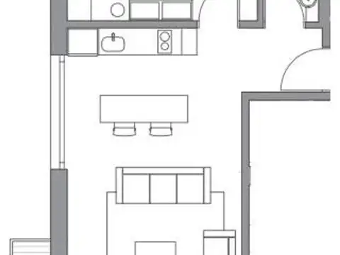 Departamento 2 ambientes con 1 baño