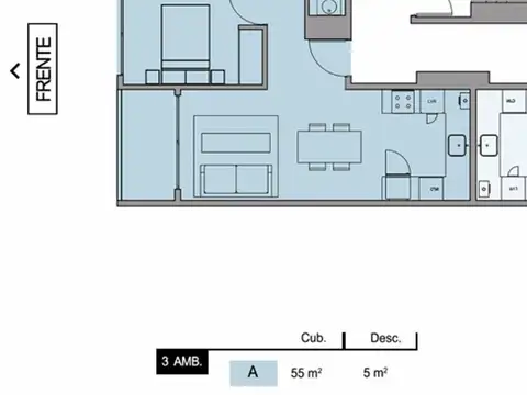 Departamento en Venta de 3 ambientes