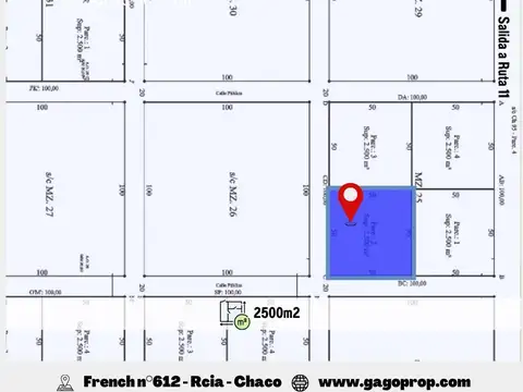 Terreno en Venta en Margarita Belén, $ 7.000.000