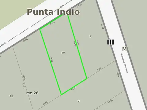 Terreno en Venta 51  mts Fondo