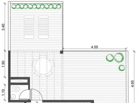 Depto Tipo Casa en Venta de 1 dormitorio