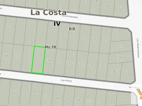 Terreno en Venta 15  mts Frente