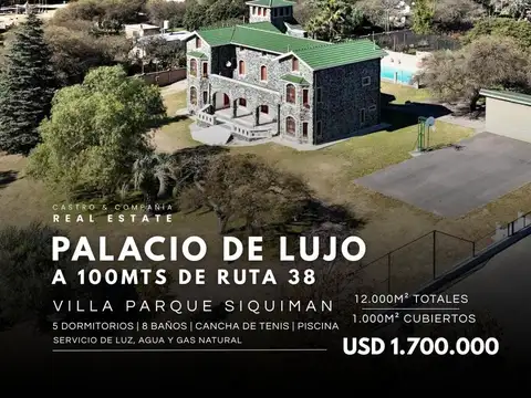 Venta Palacio De Lujo En 12.000 M2 De Parque (1000 M2 Cubiertos) En Villa Parque Siquiman