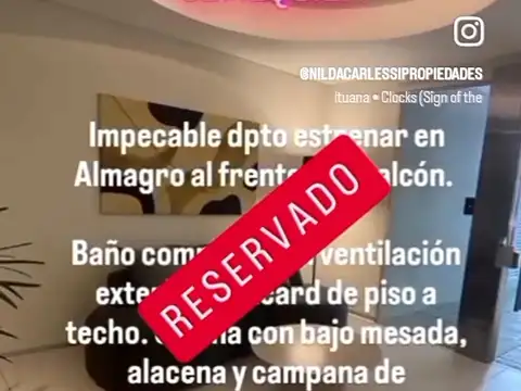 Excelente Monoambiente se alquila en Almagro