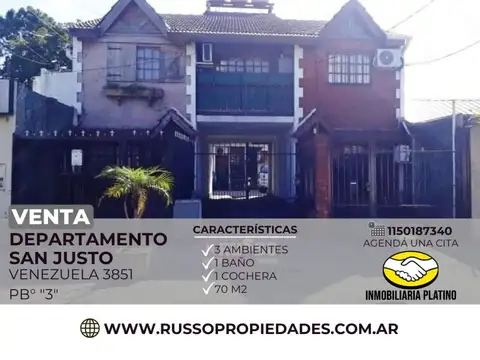 Venta Departamento 3 Ambientes San Justo