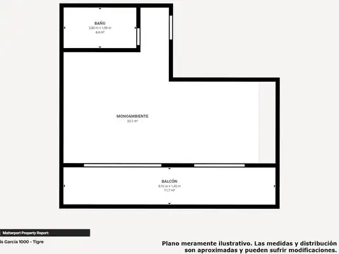 Departamento Monoambiente con 1 baño