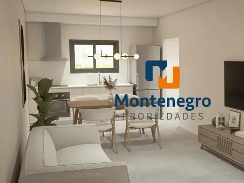 Departamento 2 ambientes con 2 baños
