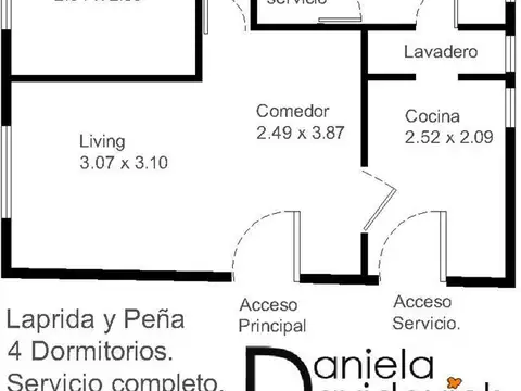 Departamento 4 ambientes con 2 baños