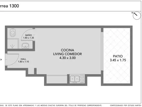 Departamento en Venta de 1 dormitorio