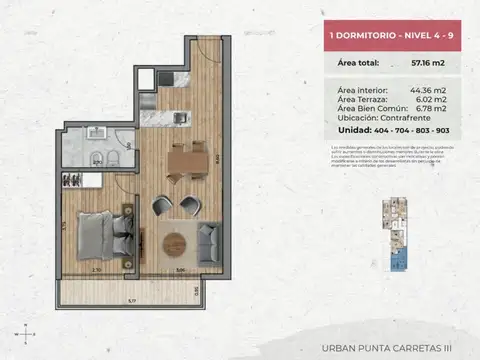 VENTA Apartamento de 1 dormitorio PUNTA CARRETAS