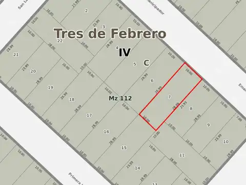 Terreno en Venta de 289,9 m2
