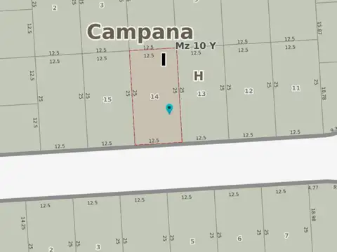 Terreno en Venta 25  mts Fondo