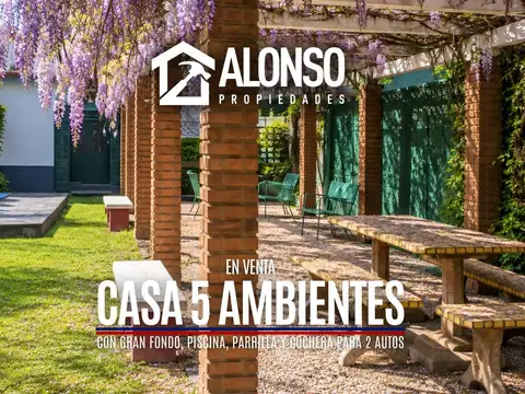 Venta - Casa 5 Amb. con Gran Parque y Pileta – Lanús Este