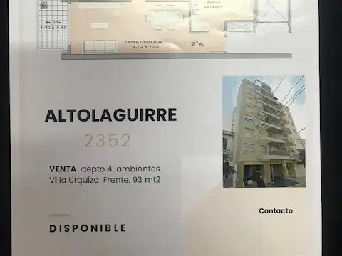 Departamento en venta en Urquiza R