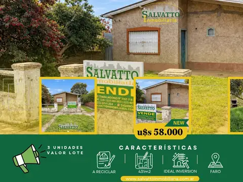Oportunidad de inversión: 431 m² con 3 unidades en zona sur de Mar del Plata