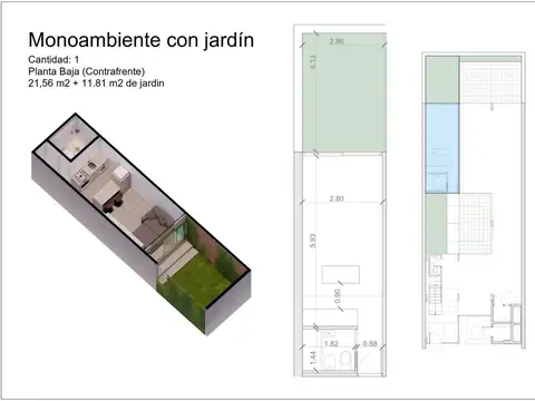Departamento en Venta de 1 dormitorio