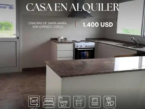 Casa en alquiler de 3 dorm. en Chacras de San Lorenzo, San Lorenzo Chico
