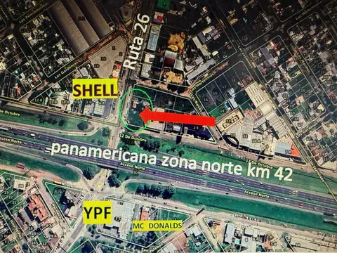 VENDO UNICO LOTE COMERCIAL PANAMERICANA ESQUINA RUTA 26