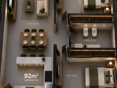 Departamento en Venta de 3 ambientes