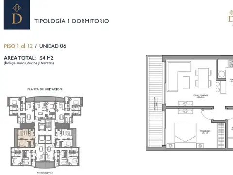 Departamento en Venta de 1 dormitorio