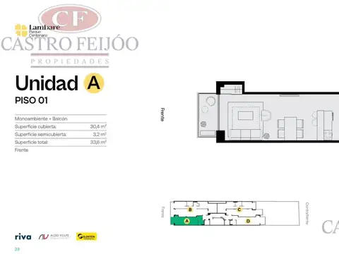 Departamento en Venta de Monoambiente