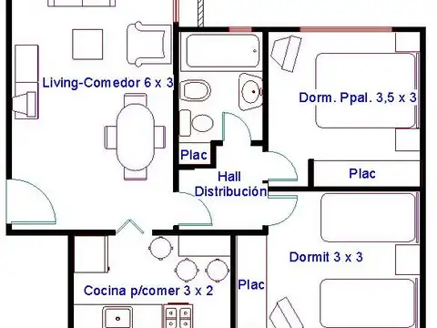 Departamento en Alquiler de 2 dormitorios