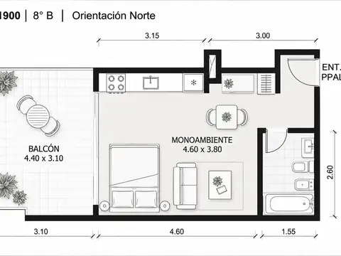 Monoambiente a ESTRENAR