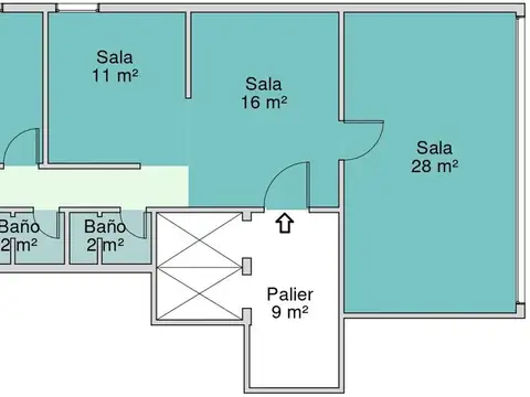 Oficina Monoambiente con 2 baños