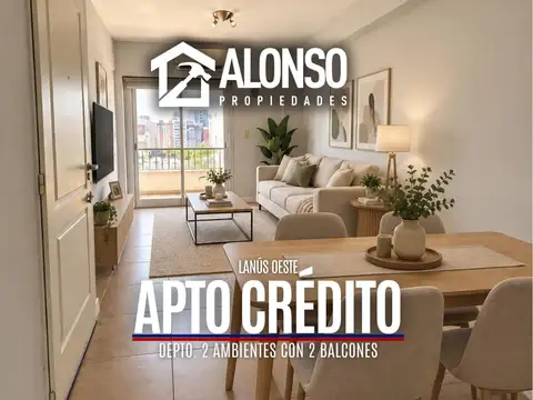 VENTA - DEPTO. 2 AMBIENTES CON DOS BALCONES - APTO CRÉDITO