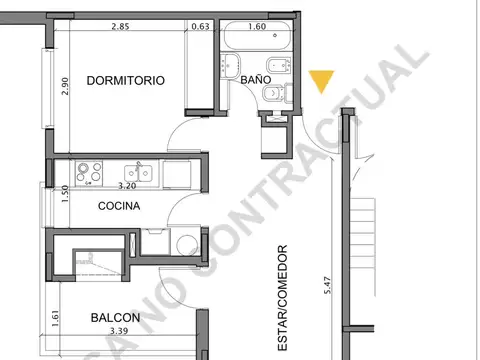 Departamento en Venta de 1 dormitorio