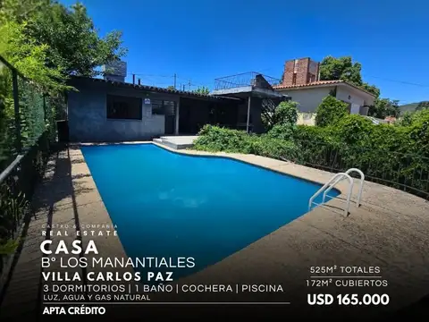 Venta Casa De 3 Dormitorios Con Pileta En Barrio Los Manantiales - Villa Carlos Paz