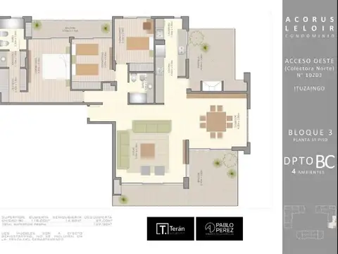 Departamento venta 4 amb. en ACORUS Leloir