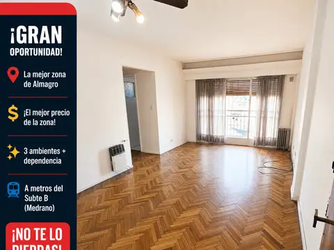 OPORTUNIDAD | 3 AMB + Dependecia con Baño | APTO PROFESIONAL |SE ACEPTAN MASCOTAS| $900.000