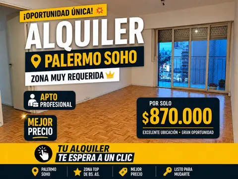 OPORTUNIDAD | 3 AMB C/BALCÓN | APTO PROFESIONAL | $870.000