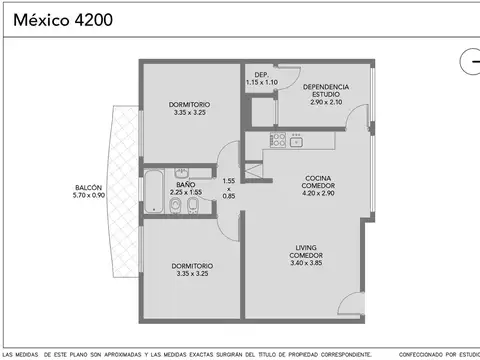 Departamento en Venta en Almagro Sur, USD 109.000