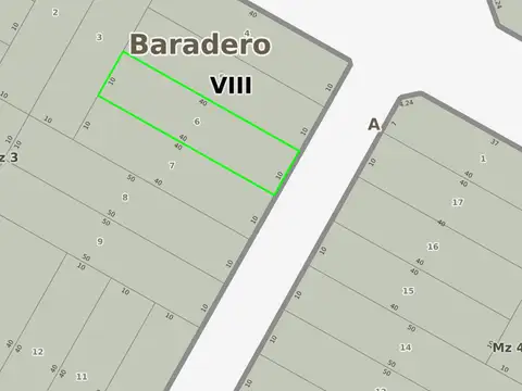 Terreno en Venta 10  mts Fondo