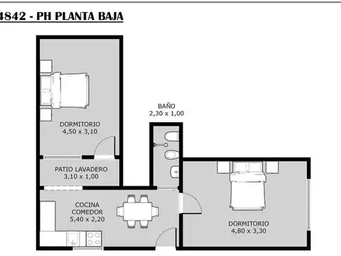 Depto Tipo Casa en Venta de 3 ambientes