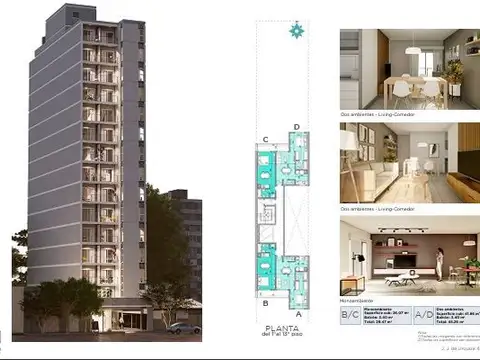 Departamento en Venta de 2 ambientes