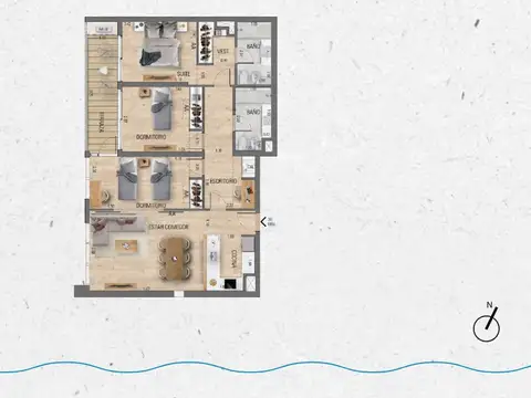 VENTA Apartamento 3 dormitorios Lago Calcagno