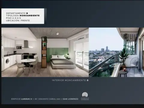 Departamento monoambiente en venta en San Lorenzo (Sargento Cabral 900)