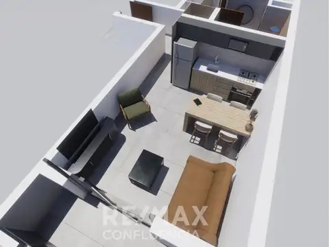 Departamento 2 ambientes con 1 baño